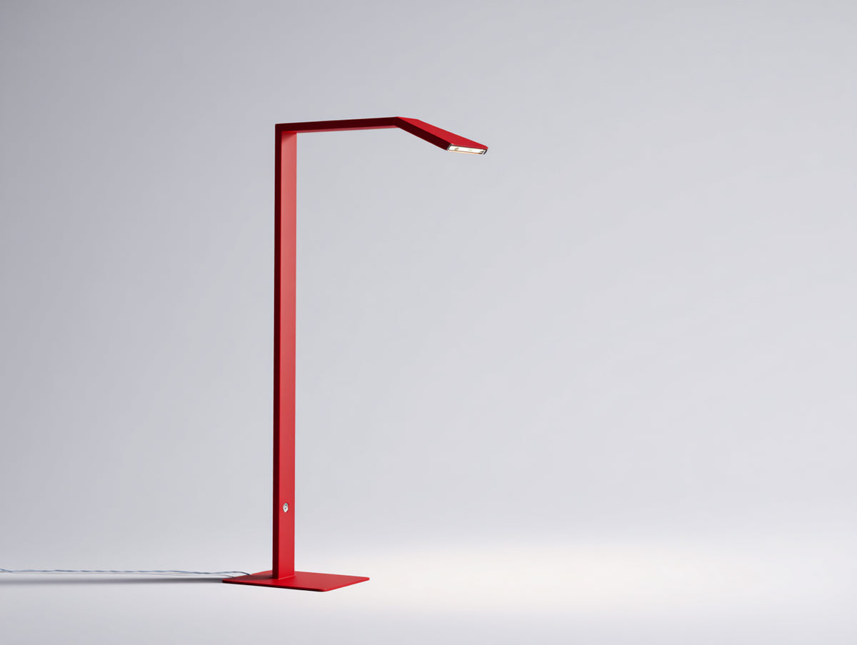 Lampe De Bureau 40×14×52 cm - métal rouge finition satinée - éclairage LED orientable style moderne pour chambre à coucher