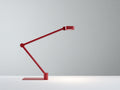 Lampe de bureau LED 70×20×75 cm - métal rouge brillant - double bras articulé pour chambre à coucher