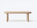 Banc 170×40×46 cm - bois naturel finition claire - assise longue arrondie style scandinave pour salle à manger