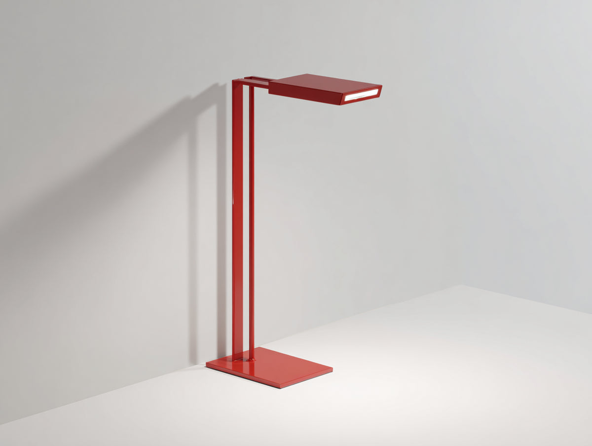 Lampe De Bureau 38×13×50 cm - métal rouge corps fin - luminaire LED design géométrique pour chambre à coucher