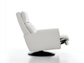 Fauteuil inclinable en cuir blanc 86×90×102 cm – base pivotante noire – fauteuil détente moderne pour salon