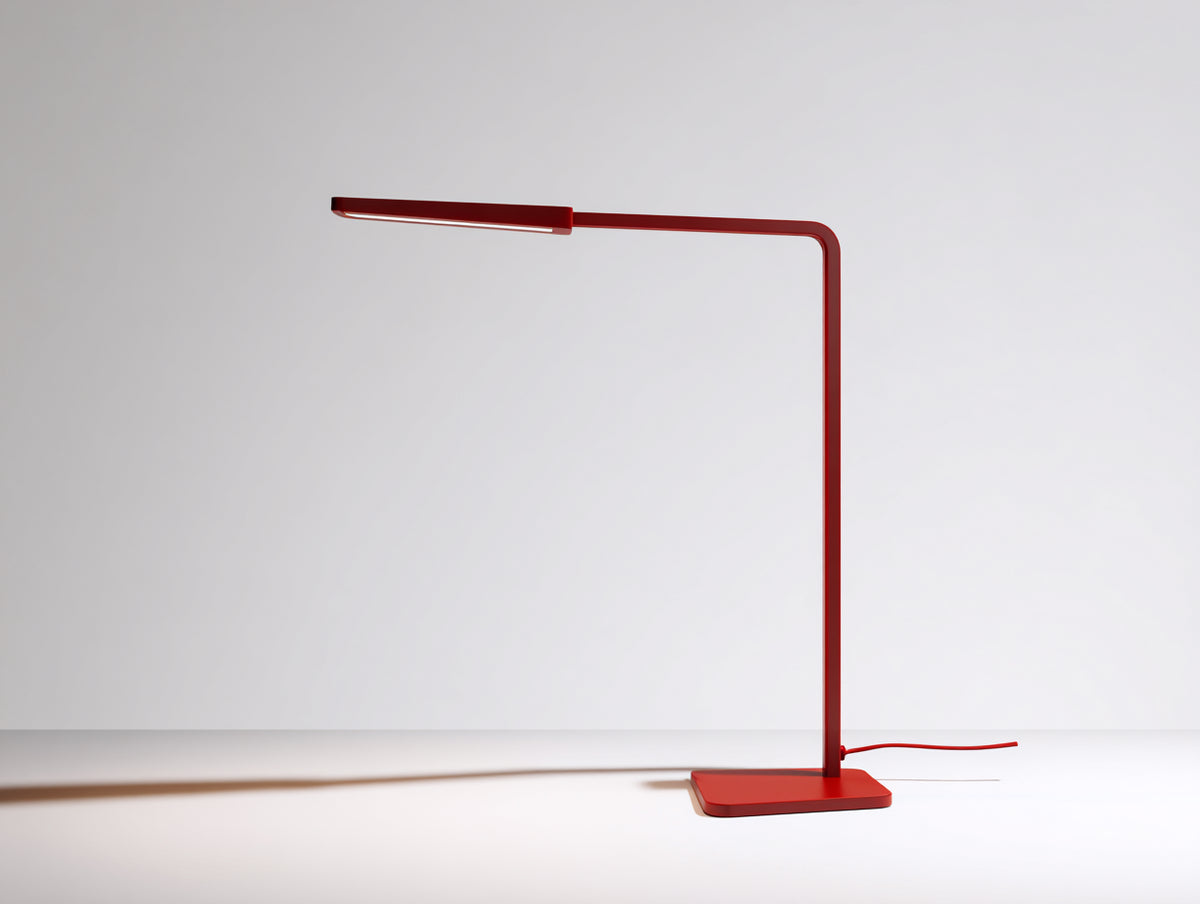 Lampe De Bureau rouge métal 45×18×55 cm style minimaliste avec bras lumineux horizontal pour Chambre À Coucher