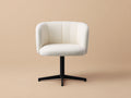 Fauteuil 78×75×82 cm - tissu bouclé blanc - fauteuil pivotant moderne avec base noire pour salon